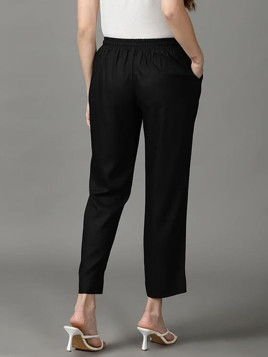 Women's Pure Rayon TrousersBlack Void