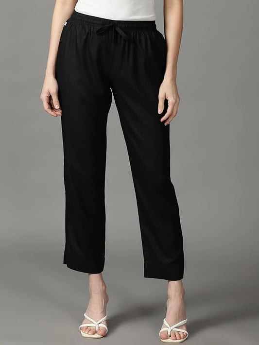 Women's Pure Rayon TrousersBlack Void
